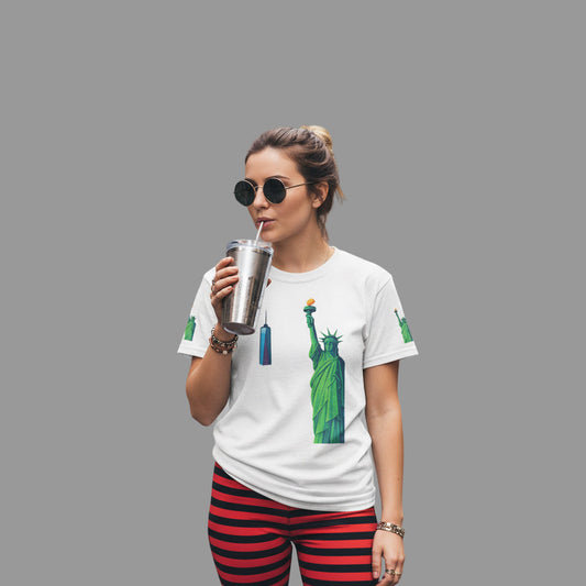Statue of Liberty Tee, Unisex Heavy Cotton Tee, Graphic T-Shirt, Vintage Style Shirt, Gift for Freedom Lovers, New York Pride Printify