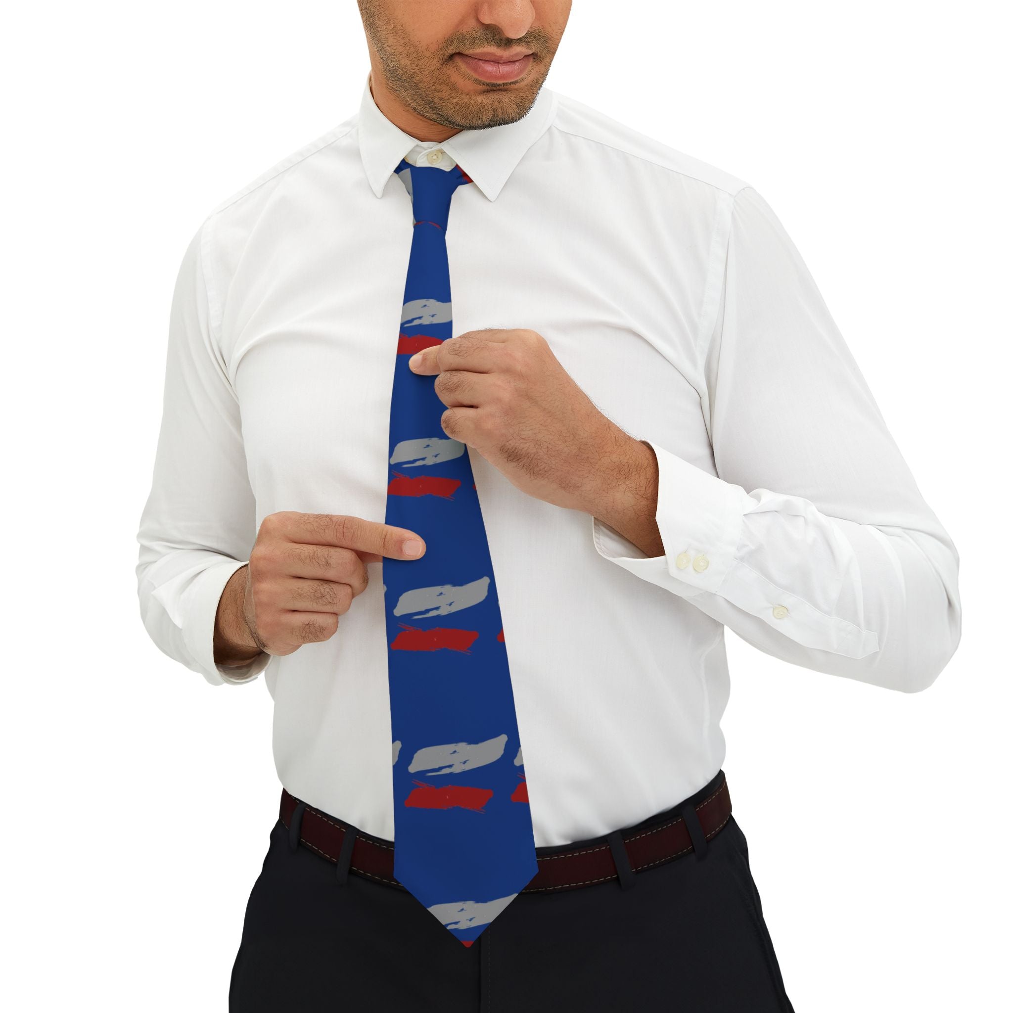 Blue Necktie with Cloud Design, Fun Accessory for Work, Parties, and Special Events, Perfect Gift for Dads and Graduates, [...] Printify