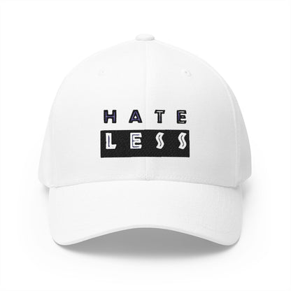 Hate Less Embroidered Cap - Stylish Closed-Back Hat for Positive Vibes