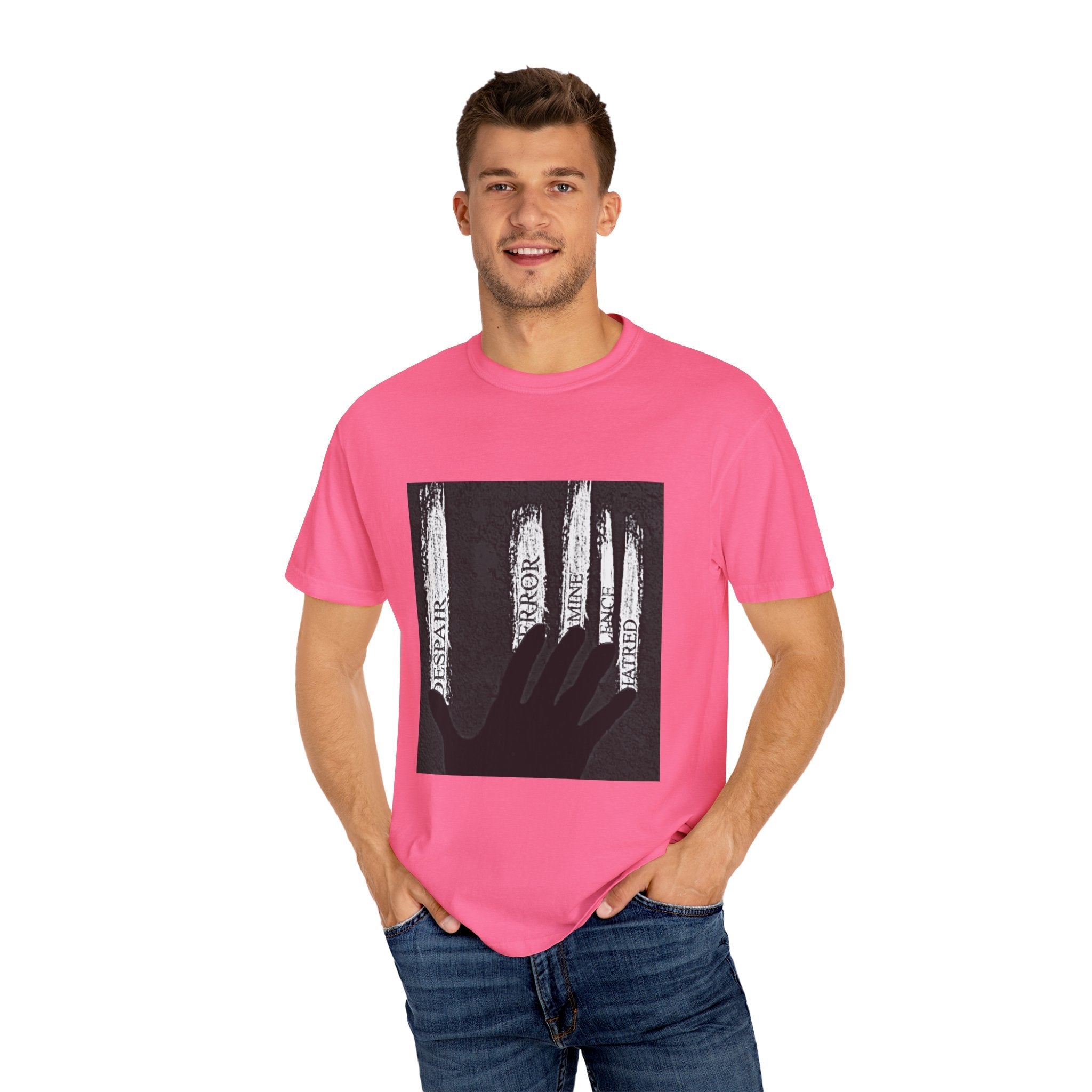 Garment-Dyed T-shirt, Unisex Black Graphic Tee, Motivational Shirt, Casual Streetwear, Perfect Gift for Friends Printify