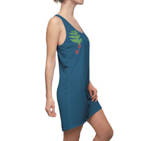 Vibrant Floral Racerback Dress for Women | for Summer Days, Beach Trips, Comfort & Style Printify
