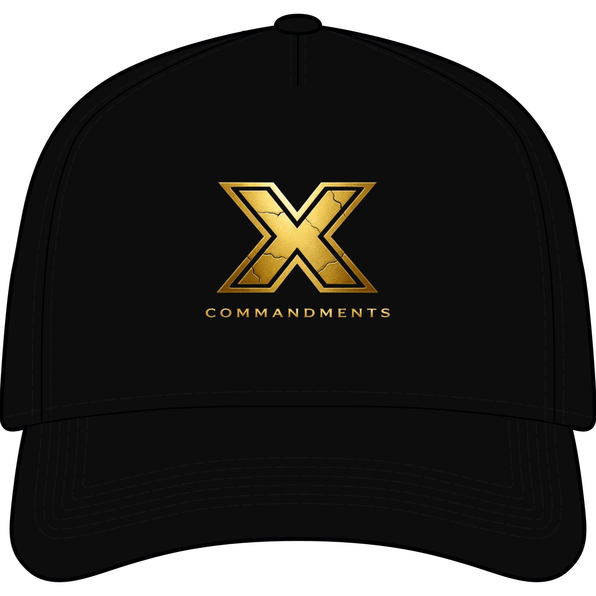 X Commandments Baseball Cap — Gold Emblem Dad Hat