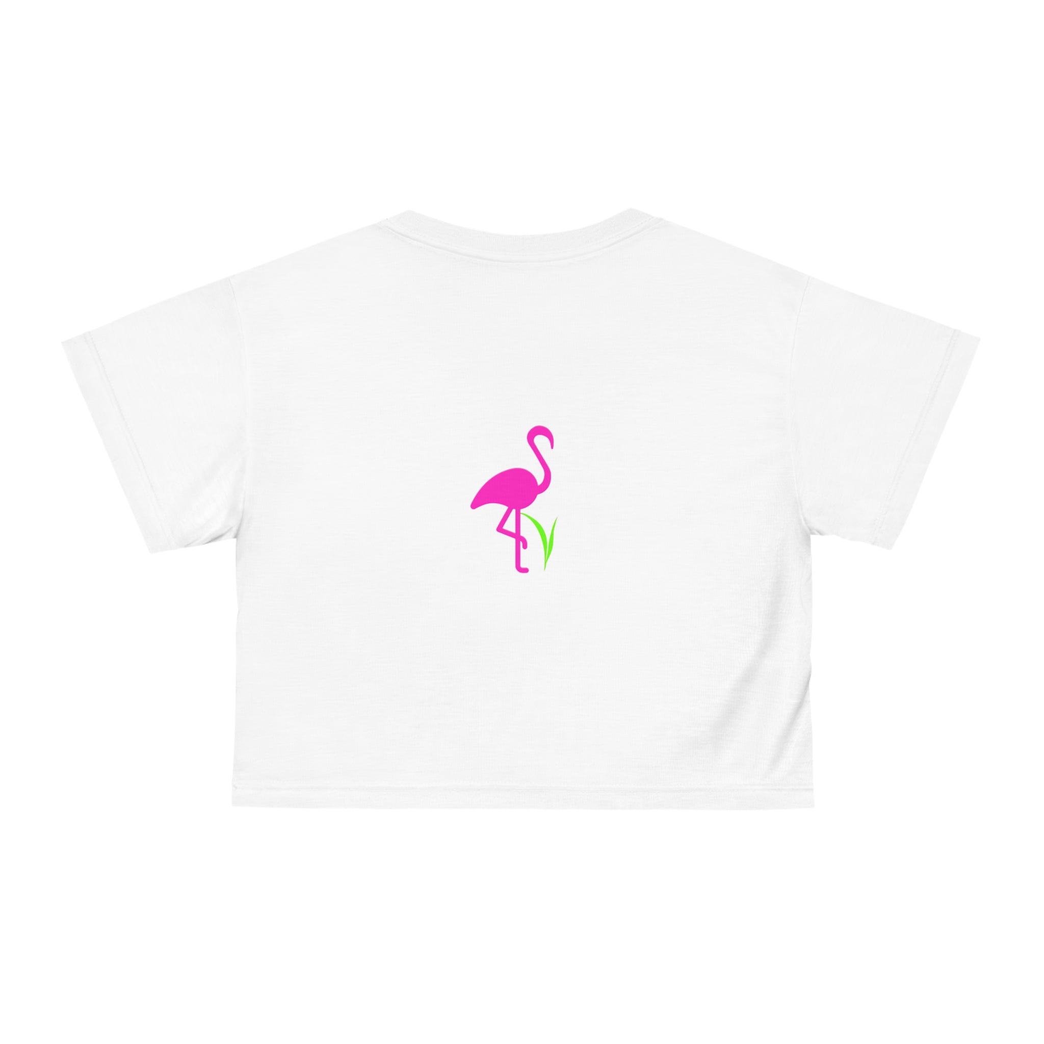 Flamingo Crop Tee, Summer Vibes Top, Cute Beachwear, Vacation Outfit, Casual Streetwear