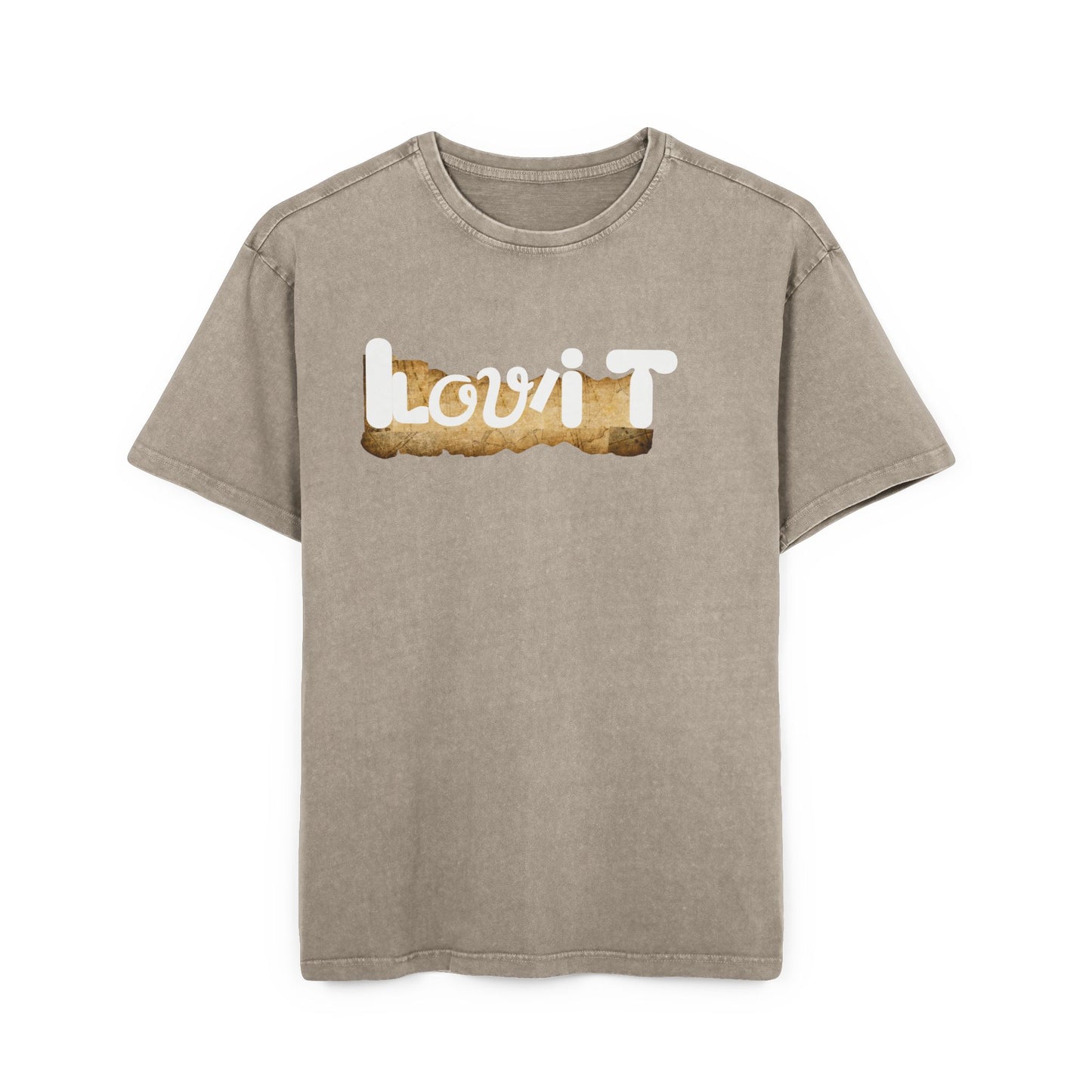 Oversize Tee Acid Washed Men's I Lov'iT Graphic T-Shirt
