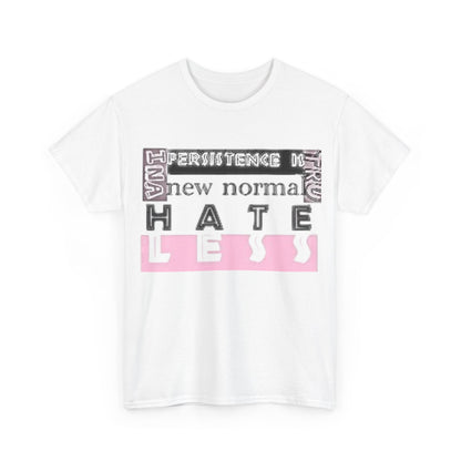 Unisex Heavy Cotton Tee - "HATE LESS" Graphic T-Shirt for Positive Change