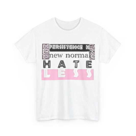 Unisex Heavy Cotton Tee - "HATE LESS" Graphic T-Shirt for Positive Change