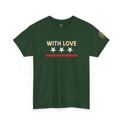 Stylish Unisex Heavy Cotton Tee - 'With Love' Statement Shirt, Casual Wear, Gift for Her, Gift for Him, Everyday Comfort Printify