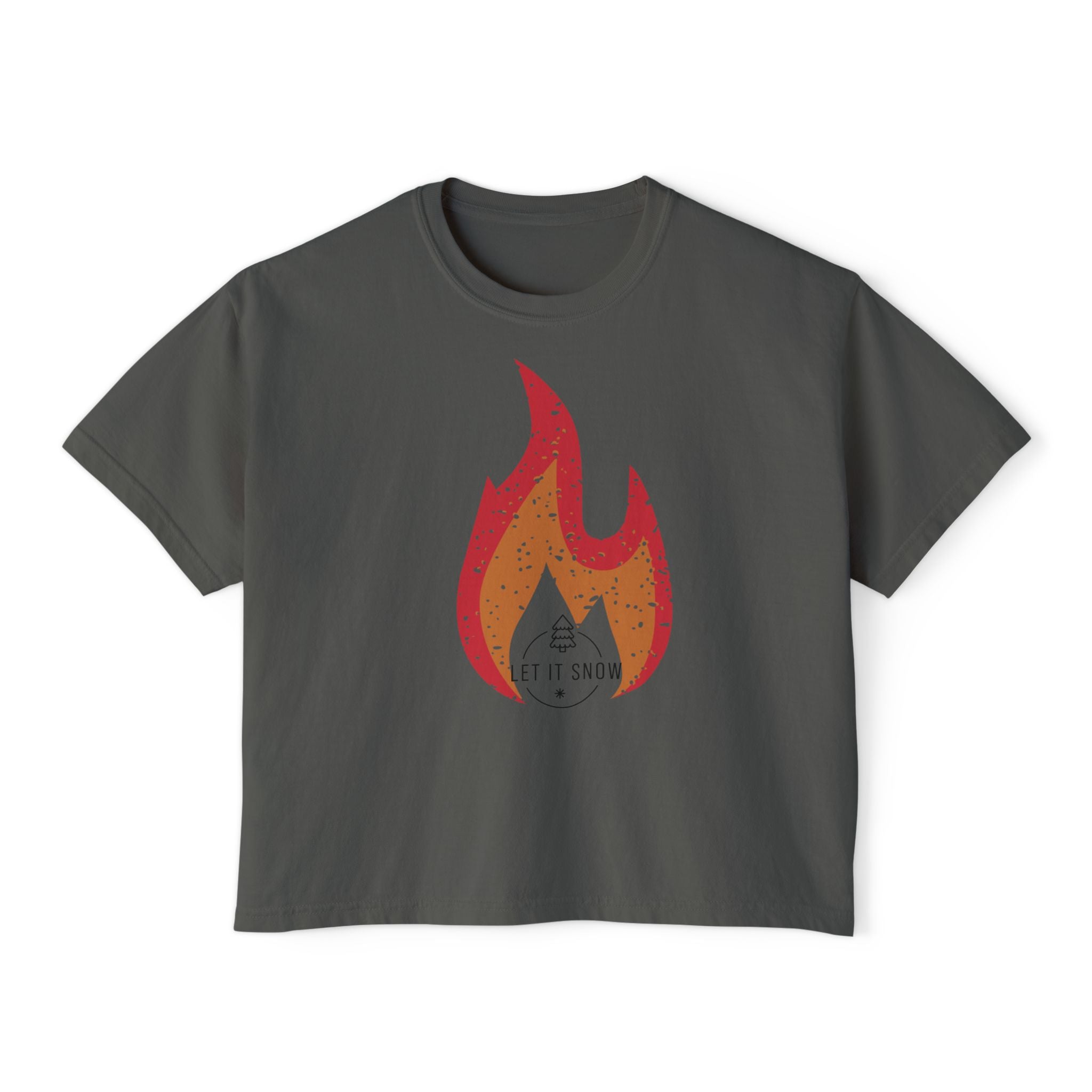 Boxy Tee - 'let it Snow' Design - Winter Holiday Shirt