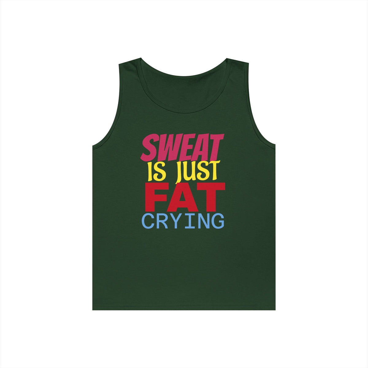Sweat is Just Fat Crying Tank Top, Motivational Gym Shirt, Fitness Apparel, Unisex Workout Top, Summer Activewear, Gift for Fitness [...] Printify