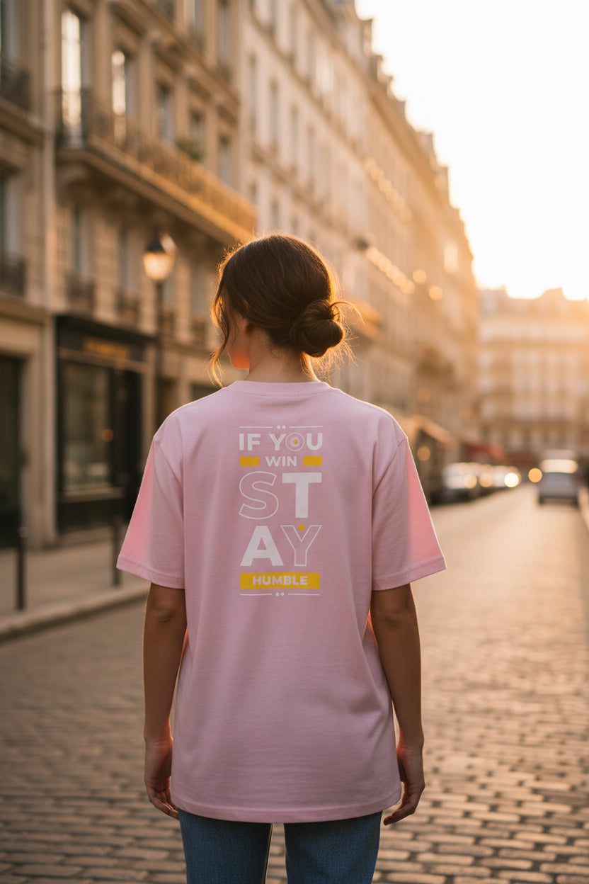 Humble Minimalist Tee — Yellow Box Logo Cotton T-Shirt