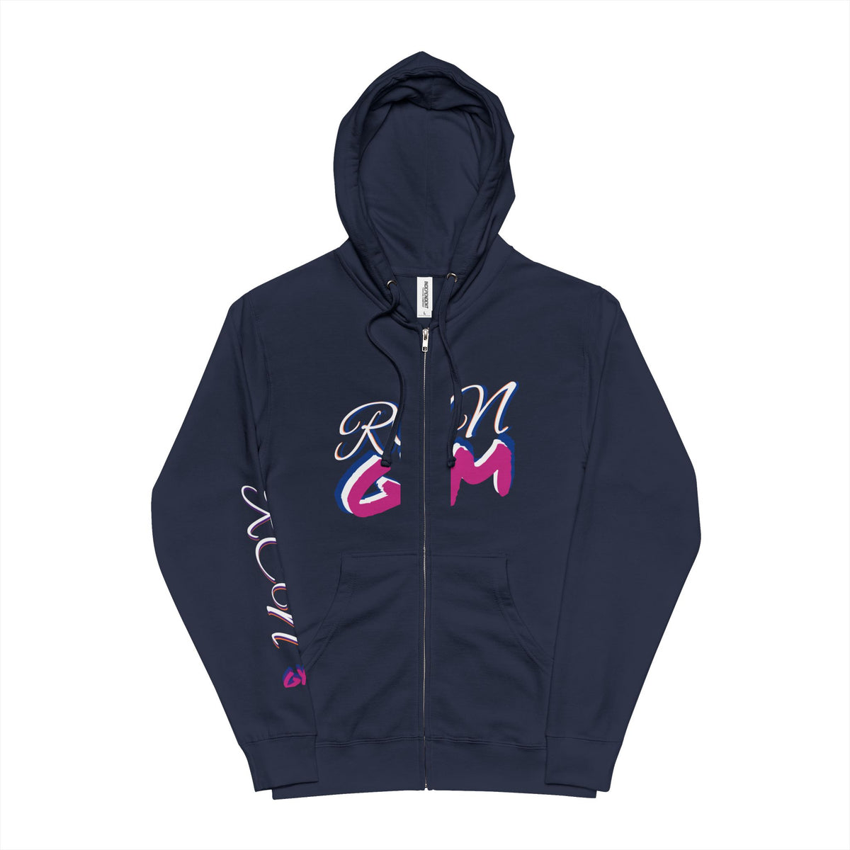 Unisex Fleece Zip Up Hoodie - Vibrant Graphic Design for Casual Comfort