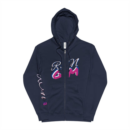 Unisex Fleece Zip Up Hoodie - Vibrant Graphic Design for Casual Comfort