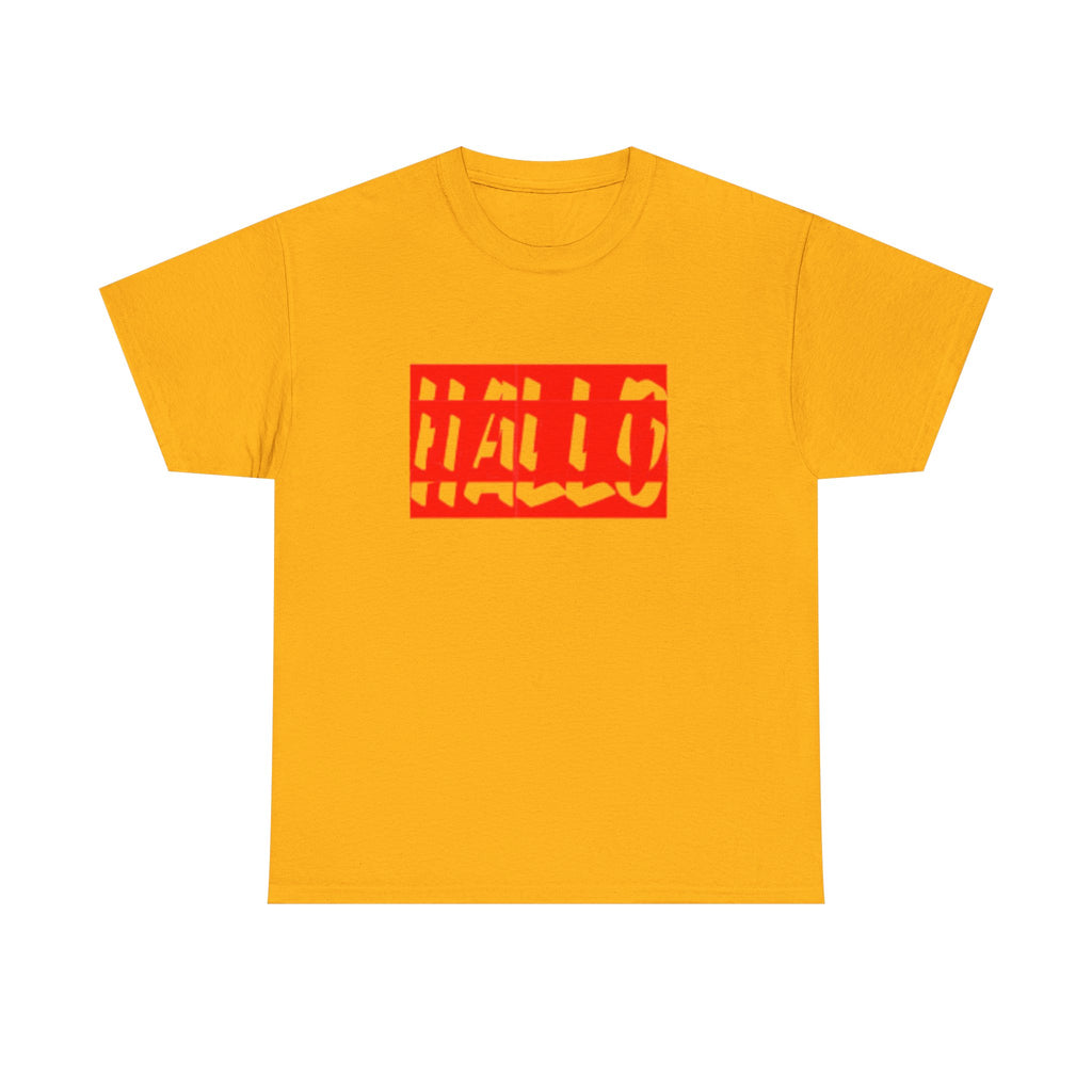 Bold "HALLO" Unisex Heavy Cotton Tee - Casual Style for Everyday Wear