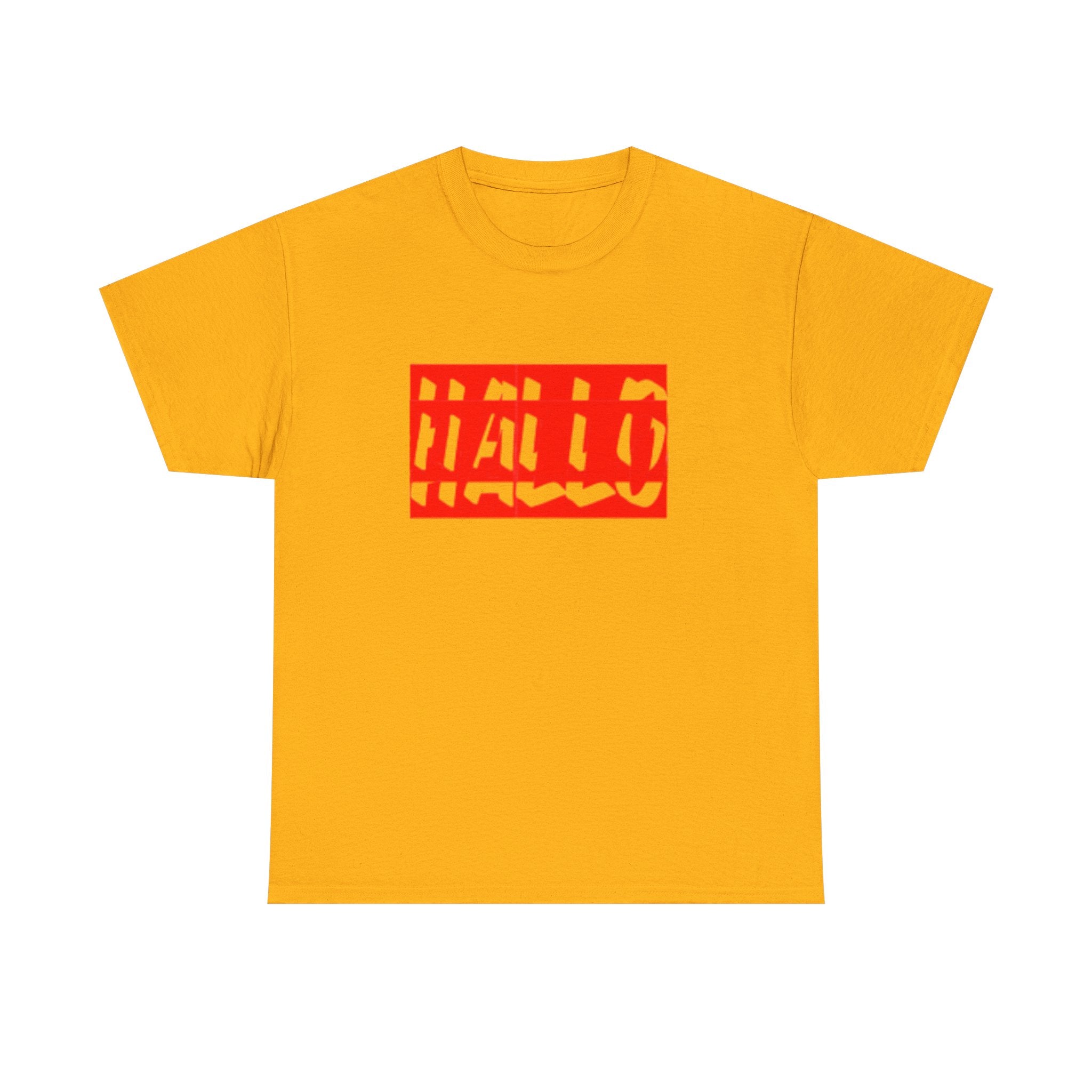 Bold "HALLO" Unisex Heavy Cotton Tee - Casual Style for Everyday Wear