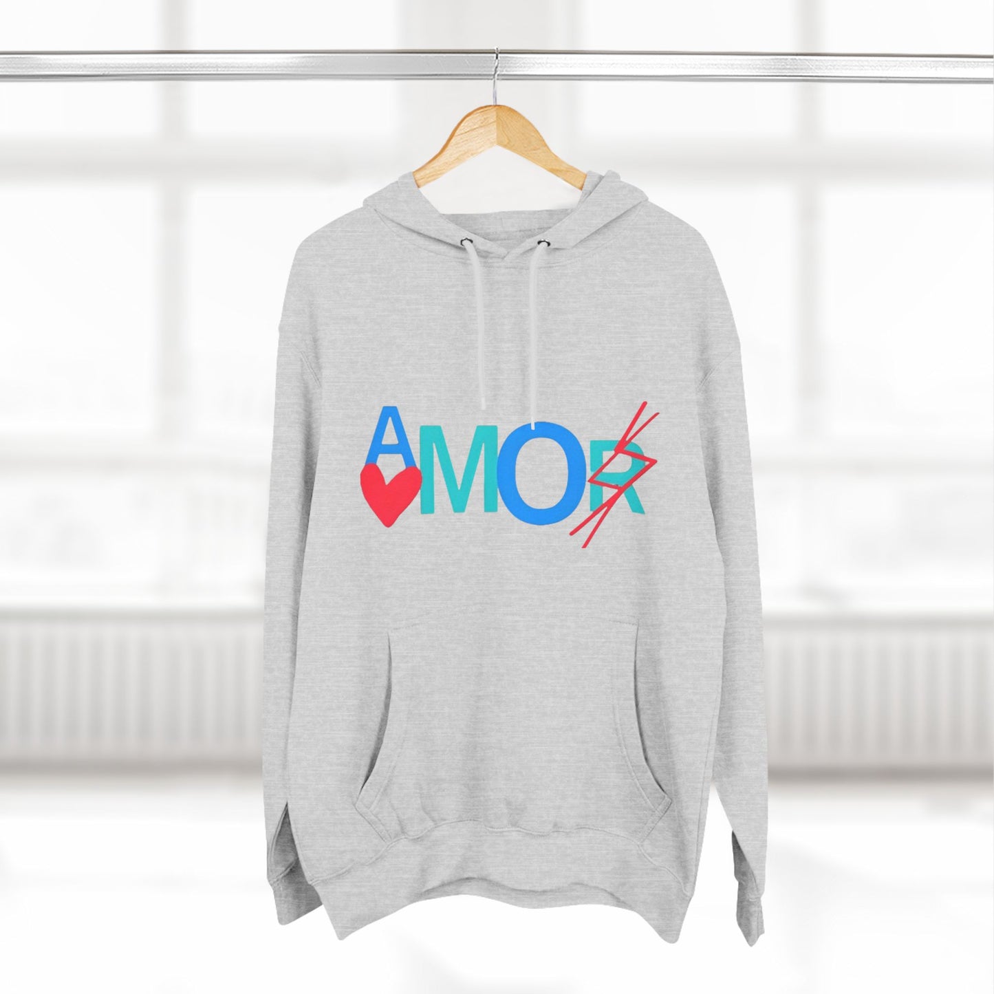 Amor Three-Panel Fleece Hoodie
