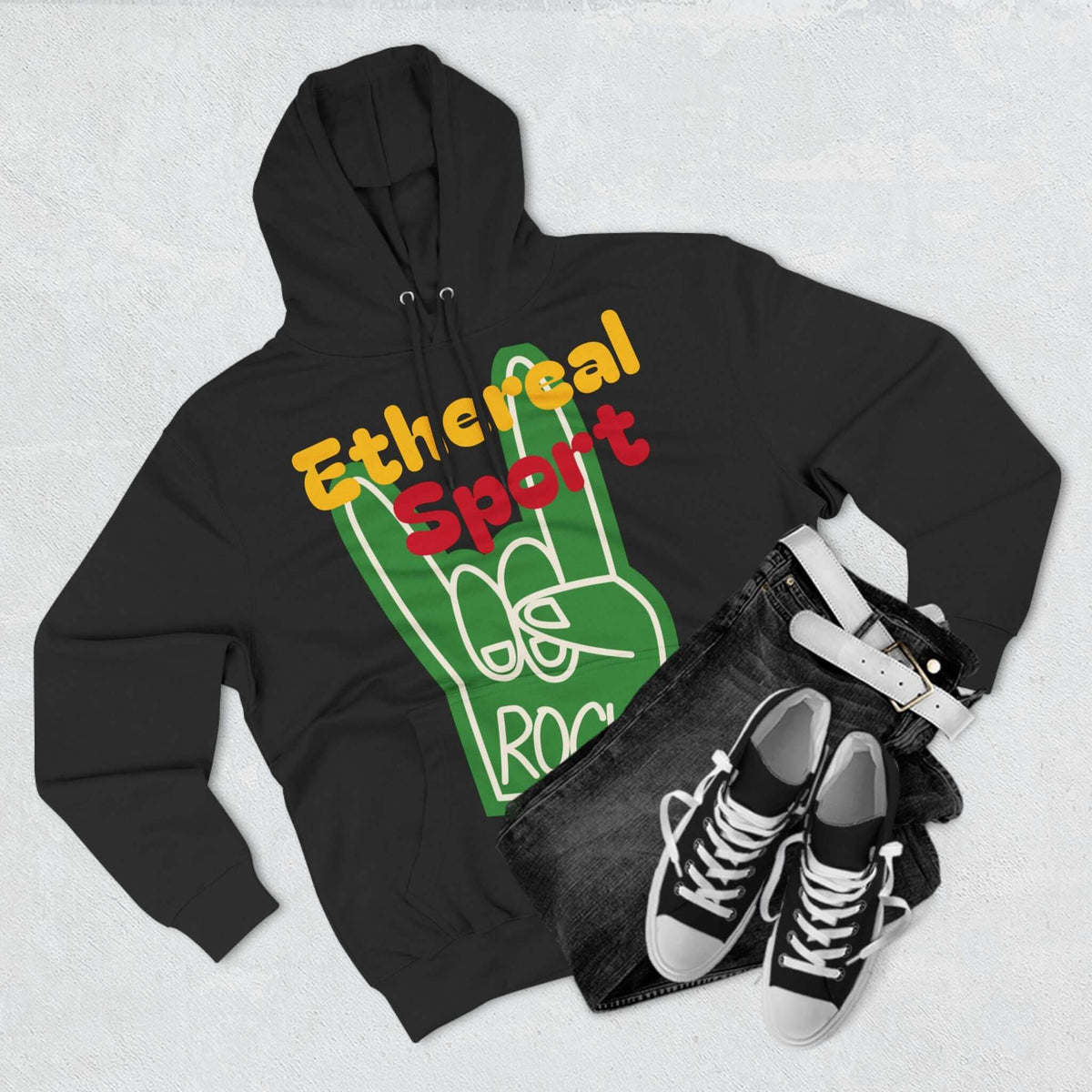 Fleece Hoodie - Ethereal Sport Rock Design