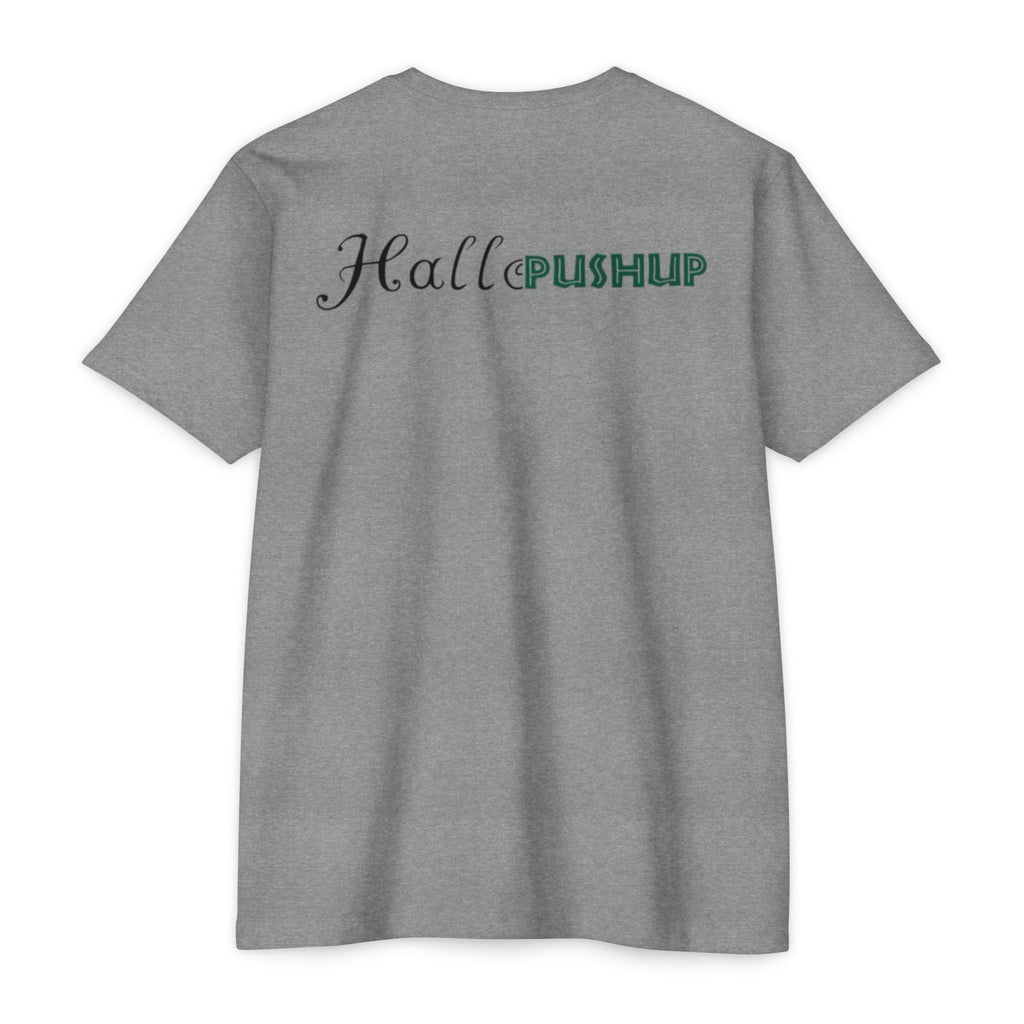 Unisex CVC Jersey T-Shirt - Hallo PUSHUP Inspirational Design
