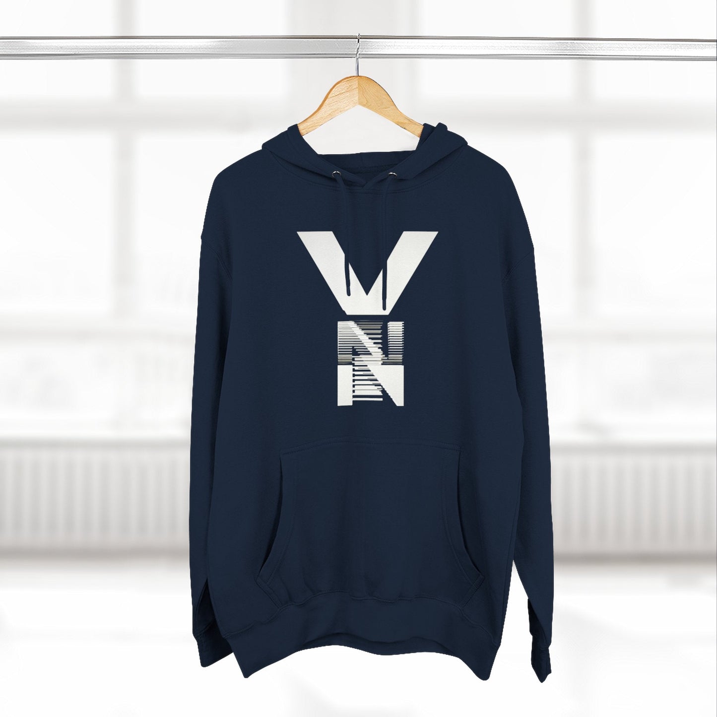 Stylish Three-Panel Fleece Hoodie Printify