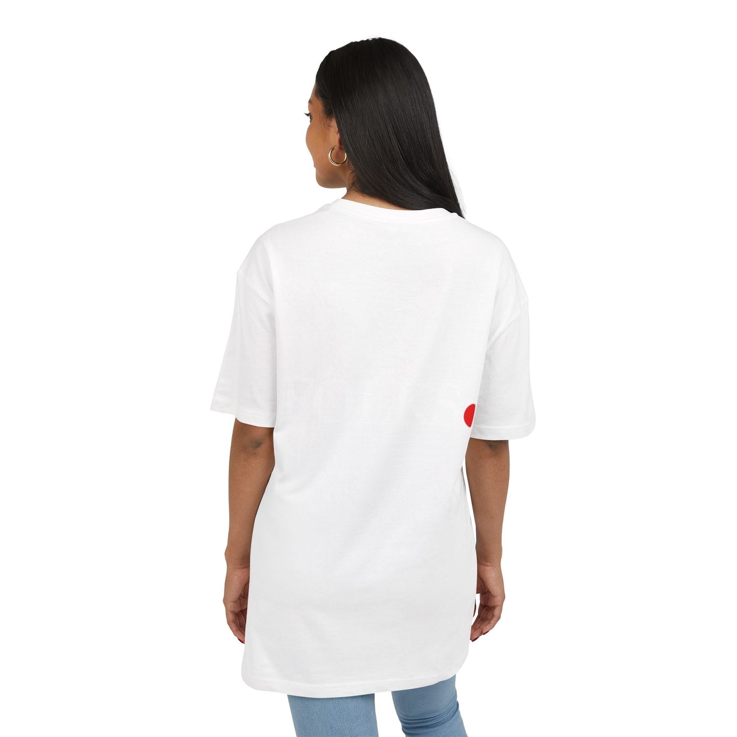 Oversized Tee with Bold Red Dot, Everyday Tee Printify