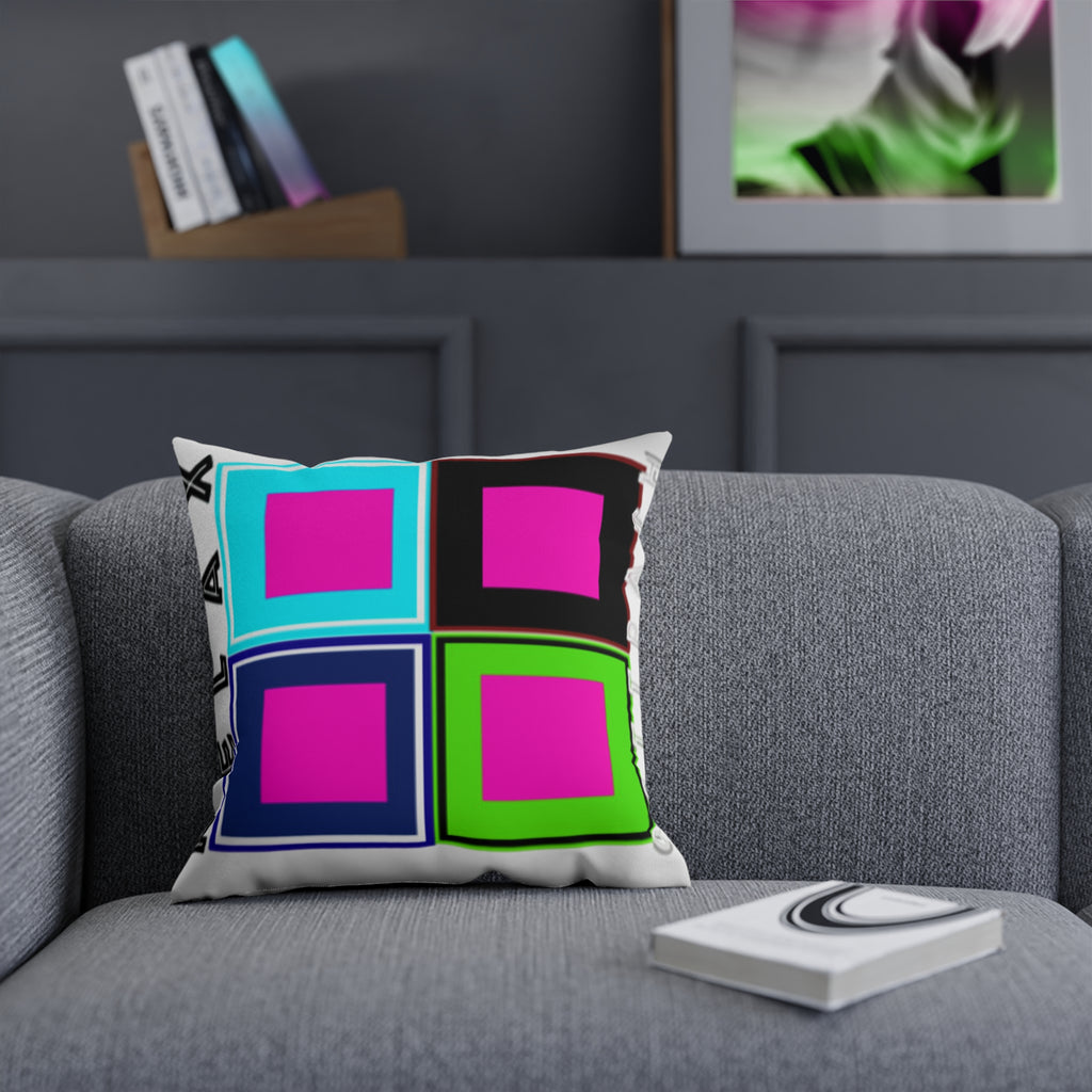 Colorful Geometric Cushion Cover - Funky Home Decor, Throw Pillow, Modern Gift, Vibrant Accent, Unique Cushion