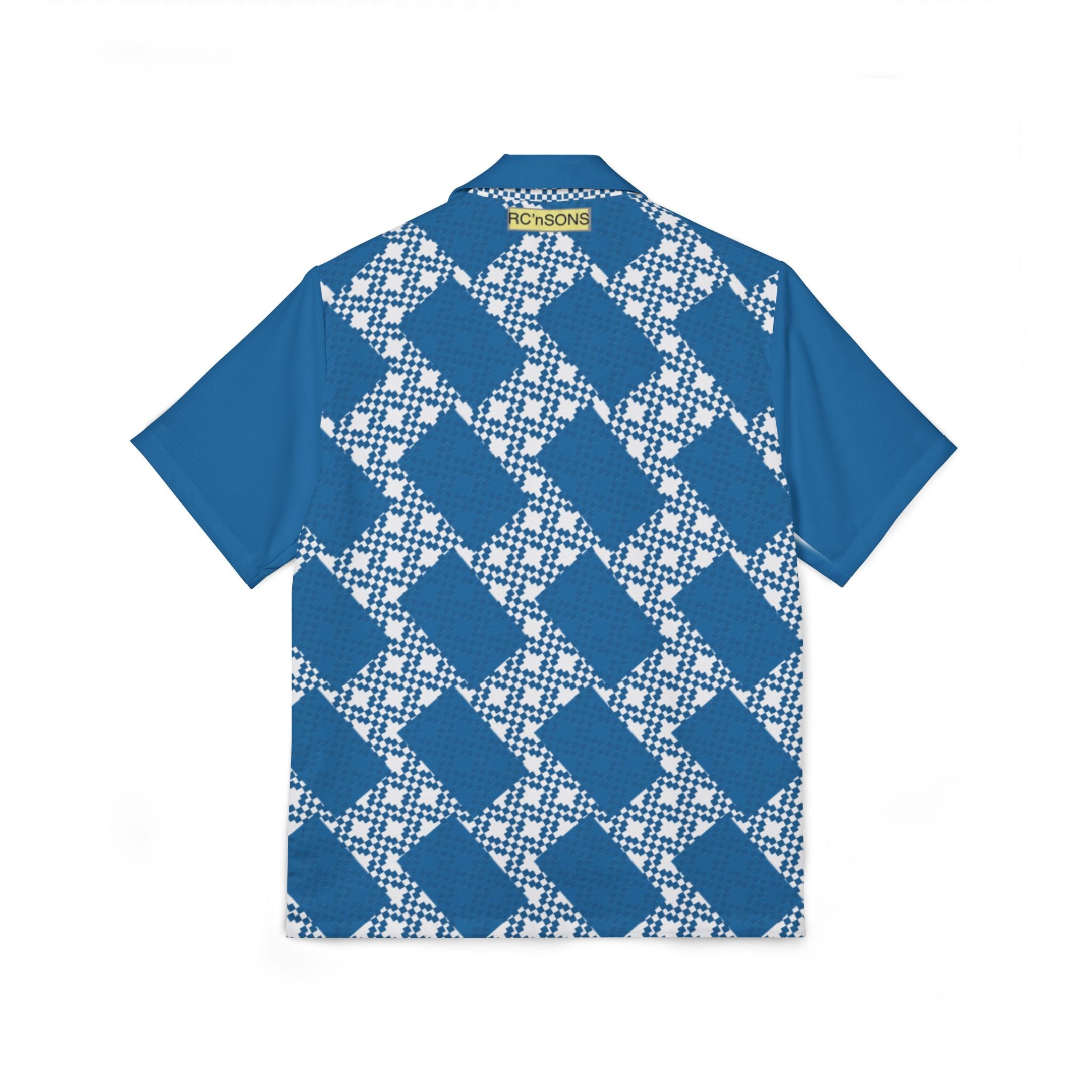 Camp Shirt, Blue Patterned Summer Shirt, Vacation Wear, Beach Style, Casual Outdoor Shirt, Luau Attire