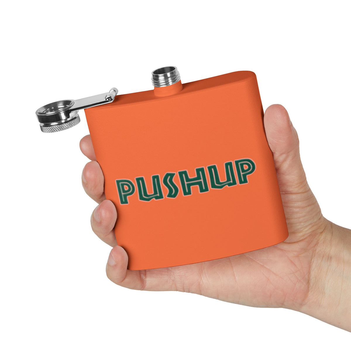 Personalized 6oz Stainless Steel Flask - Pushup Design