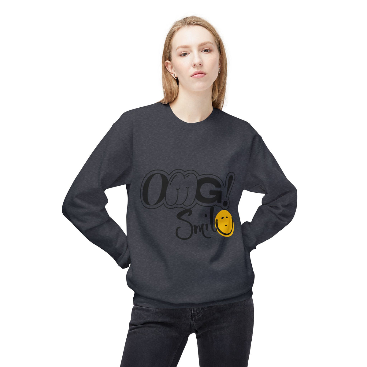 OMG!Smile Softstyle  Crewneck Sweatshirt