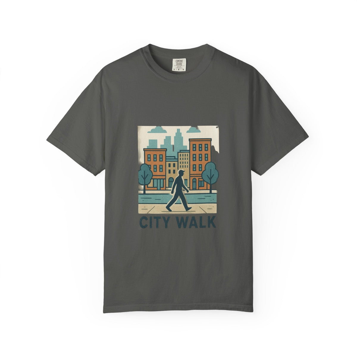 City Walk Unisex Garment-Dyed T-shirt, Urban Streetwear, Casual Fashion, Gift for City Lovers, Travel Enthusiast Apparel Printify