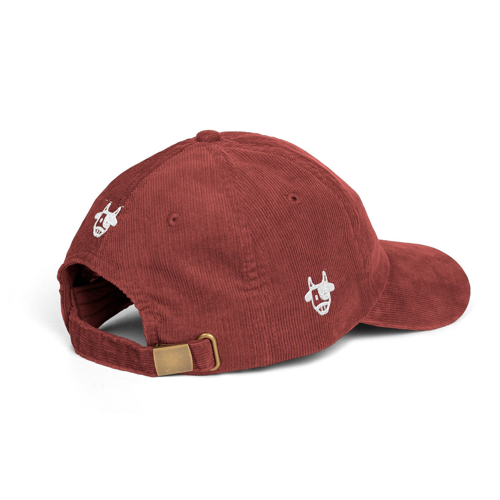 Corduroy Cap with Embroidered Design, Trendy Accessories for Fashion Lovers, Unique Gift for Holidays, Casual Daily Wear Printify