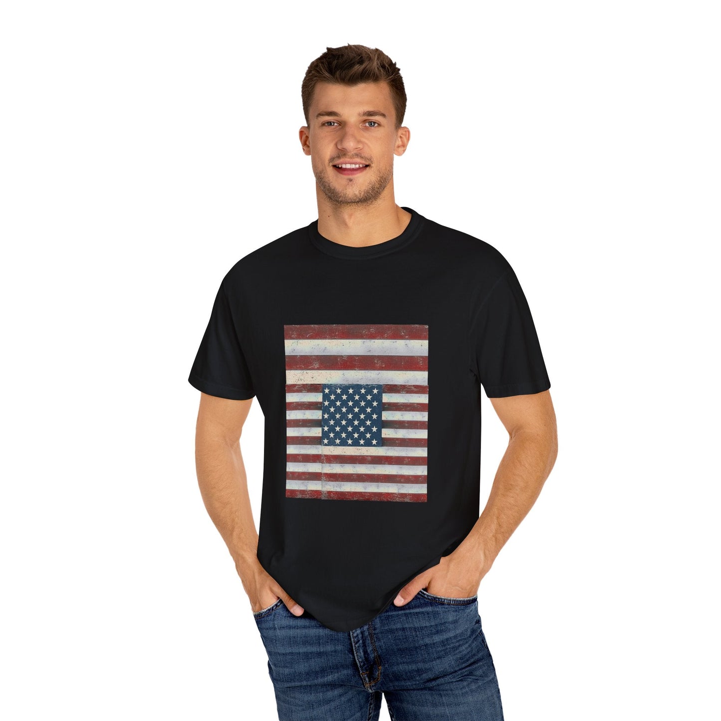 Patriotic Garment-Dyed T-Shirt | Perfect for 4th of July, Memorial Day, Casual Wear, Gifts, Americana Style Printify