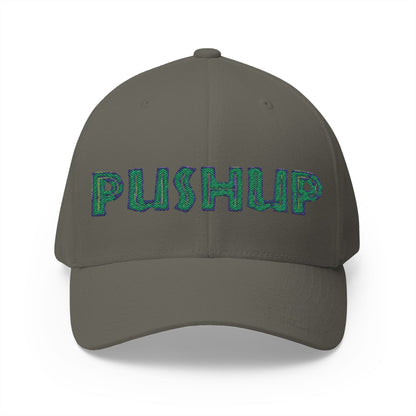 Motivational Embroidered Cap - 'PUSHUP' Structured Hat