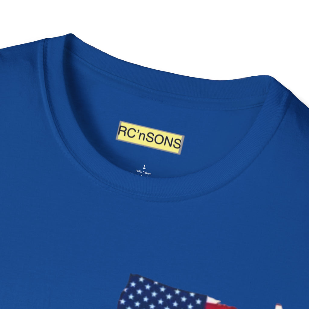 American Flag Tee - Unisex Softstyle T-Shirt for Patriotic Celebrations, 4th of July, Veterans Day, Casualwear, Gift Idea