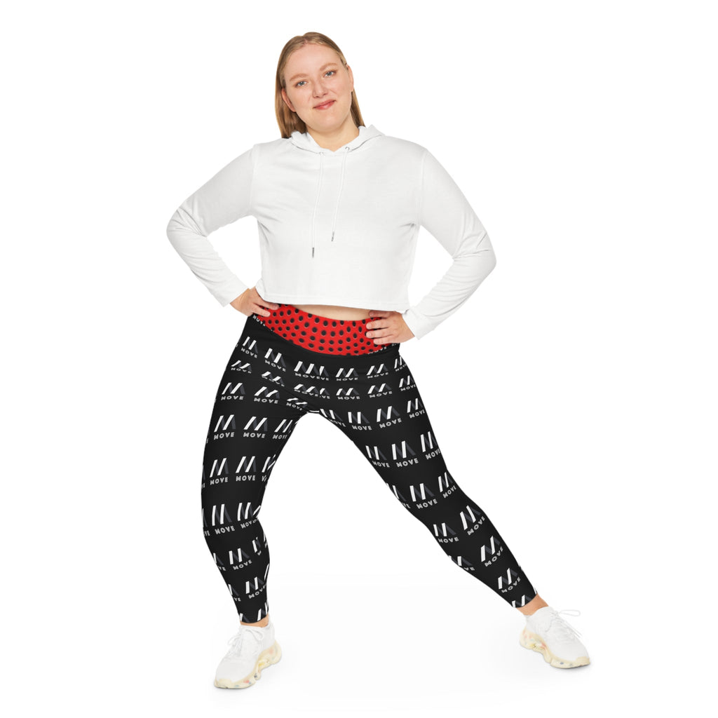 Active Plus Size Leggings - Move Your Body, Comfortable Fitness Wear, Workout Gear, Casual Athleisure, Gift for Her Printify