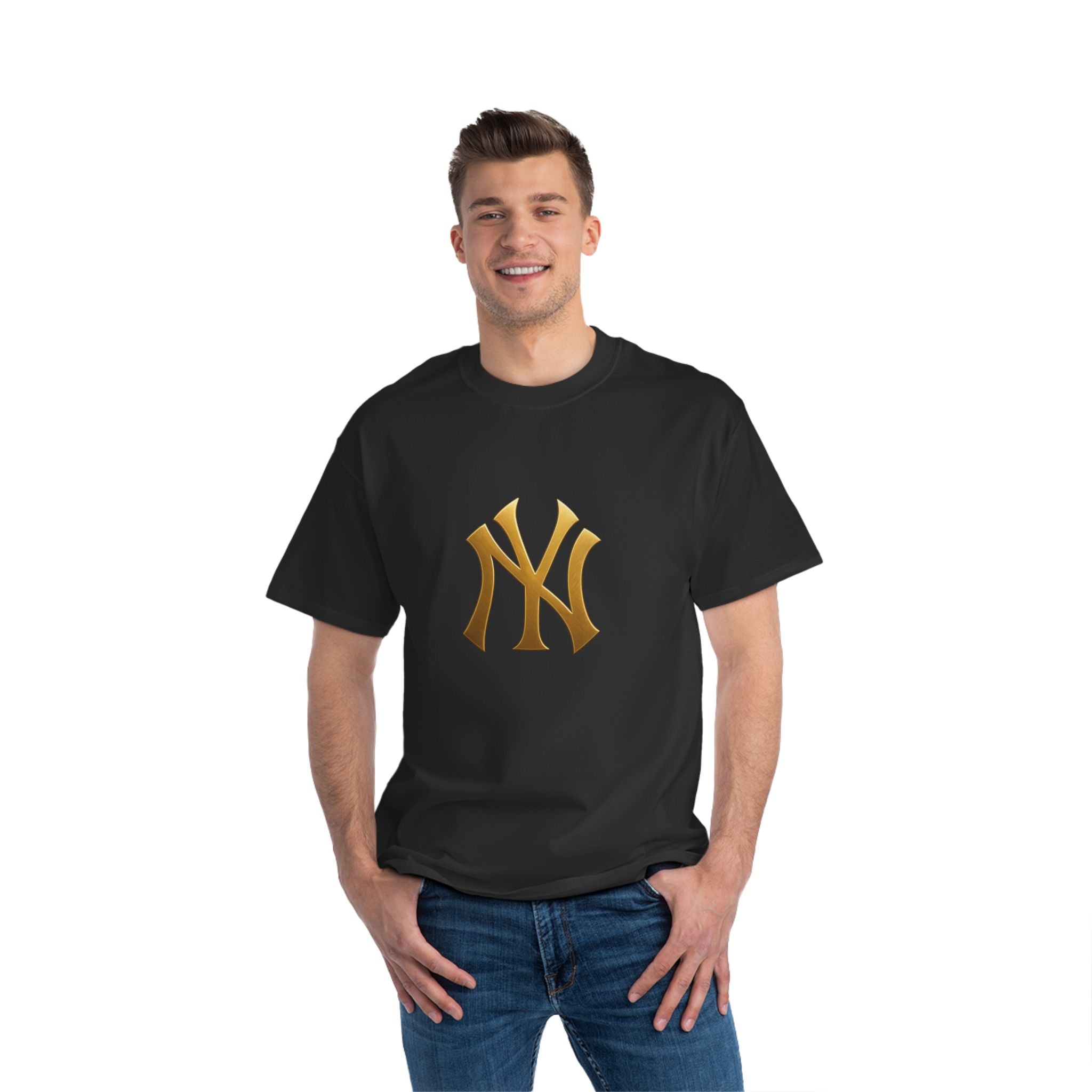 Gold NY Logo Short-Sleeve Printify