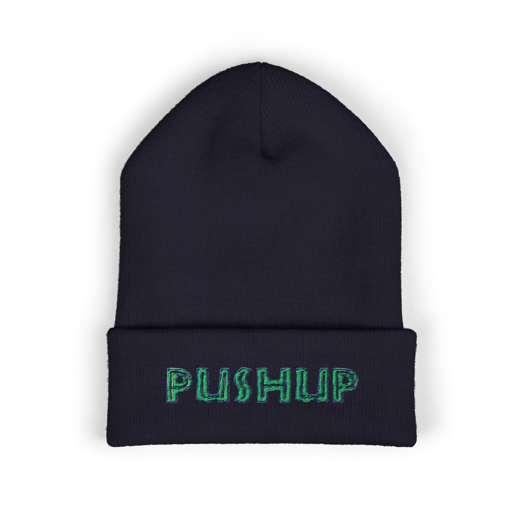 Embroidered Pushup Cuffed Beanie - Stylish Winter Accessory