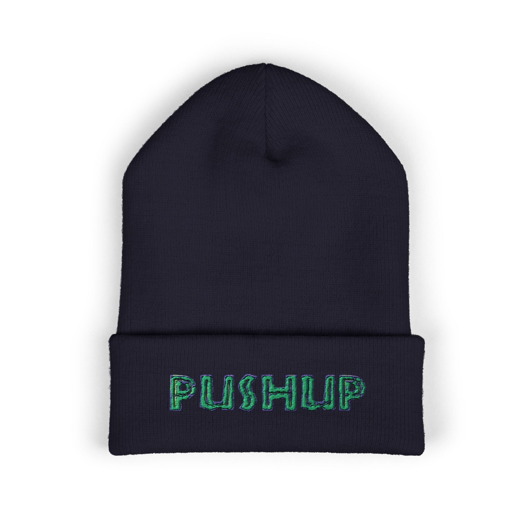 Embroidered Pushup Cuffed Beanie - Stylish Winter Accessory