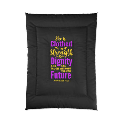 She Is Clothed In Strength Comforter