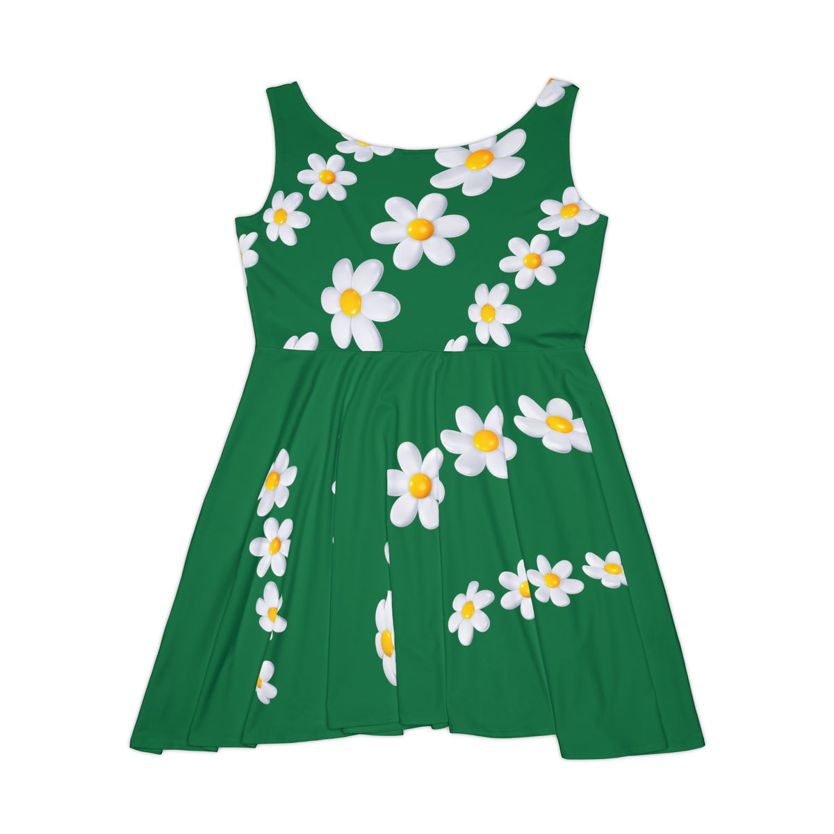 Women's Skater Glitter Green Dress (AOP)