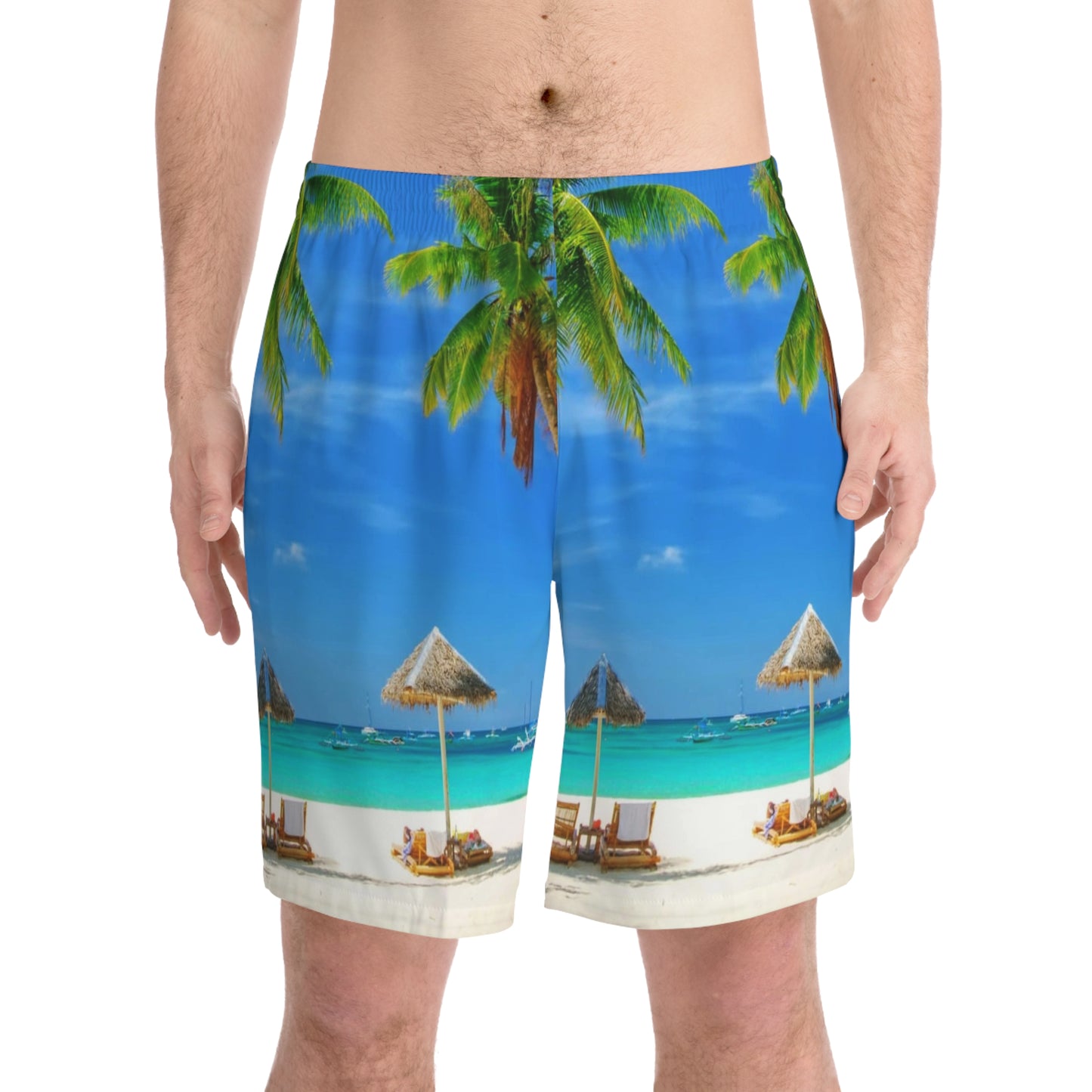 Men's Elastic Beach Shorts (AOP)
