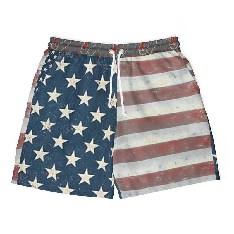 Patriotic Swim Shorts - Unisex American Flag Style, Perfect for Summer Beach Days, Barbecues, 4th of July Celebrations, Pool Parties Printify
