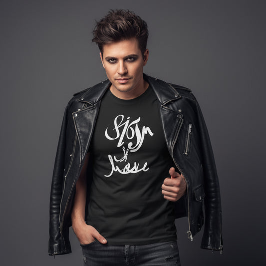 Rocker T-Shirt - Sign of Love Graphic Tee Printify