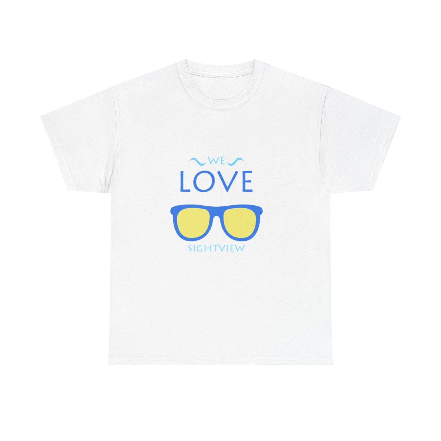 Unisex Heavy Cotton Tee - 'We Love Sightview' Sunglasses Design - Casual Summer Fashion