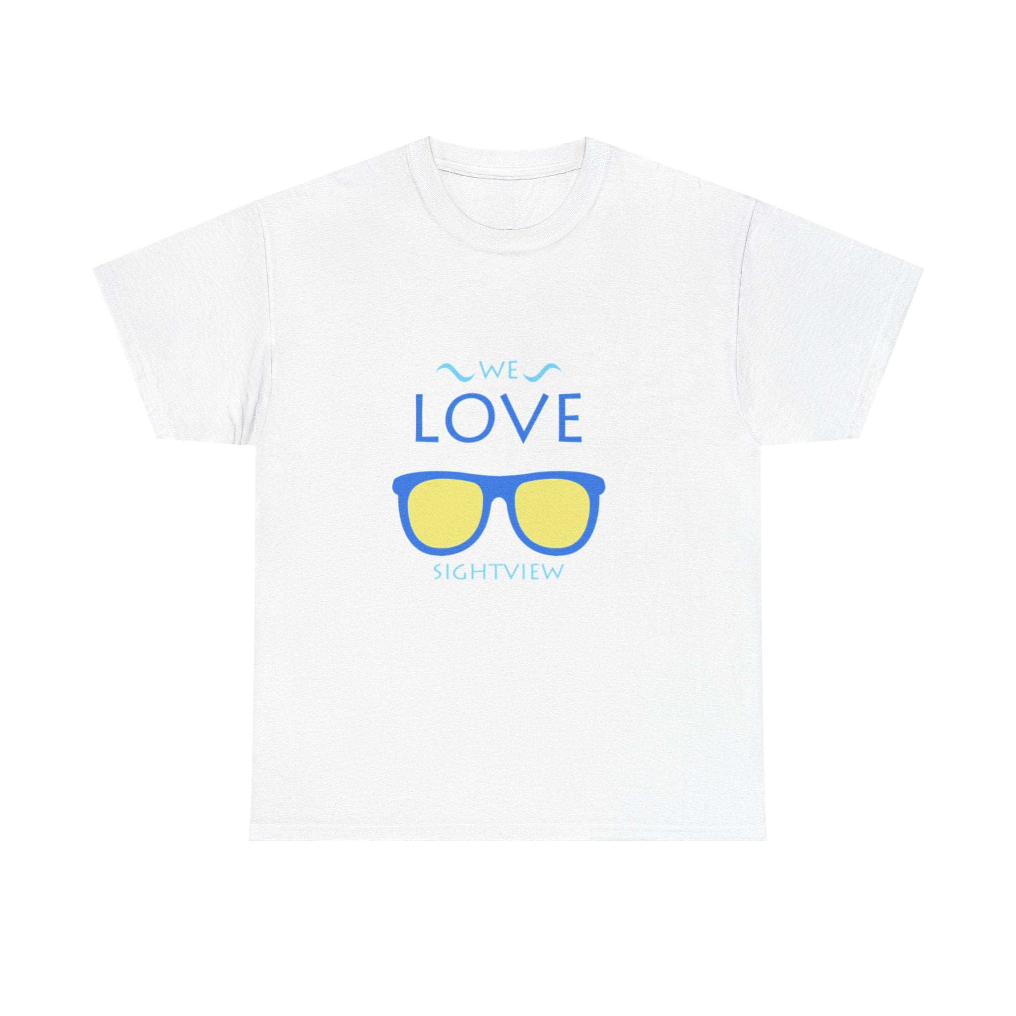 Unisex Heavy Cotton Tee - 'We Love Sightview' Sunglasses Design - Casual Summer Fashion