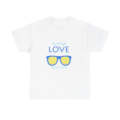 Unisex Heavy Cotton Tee - 'We Love Sightview' Sunglasses Design - Casual Summer Fashion
