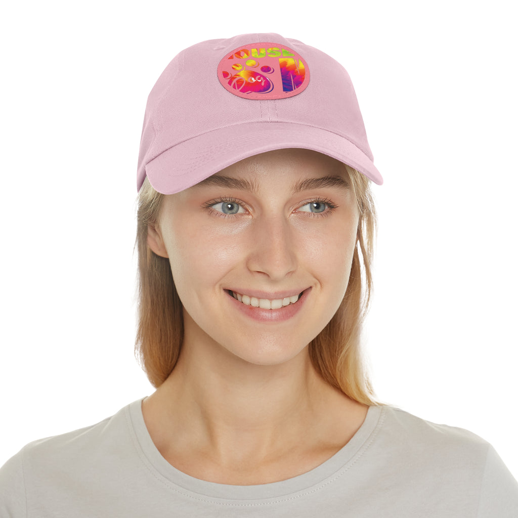 Hat with Leather Patch (Round)