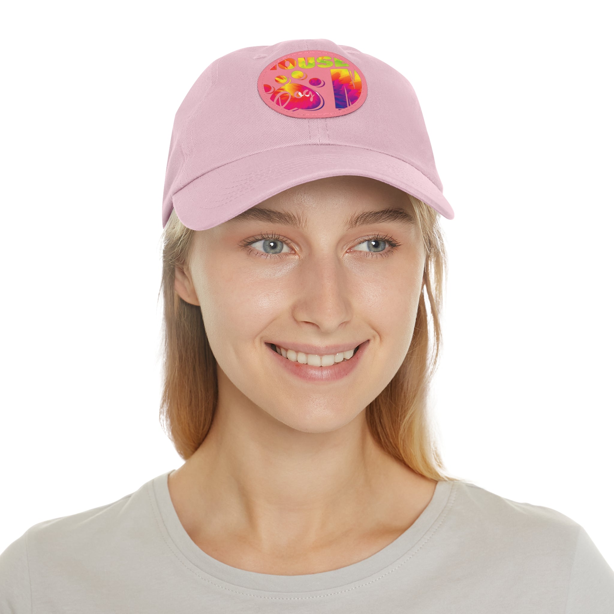 Hat with Leather Patch (Round)