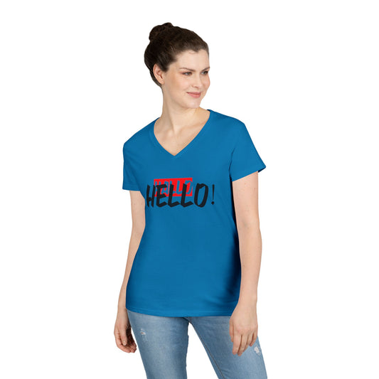 Chic Hello V-Neck T-Shirt for Women