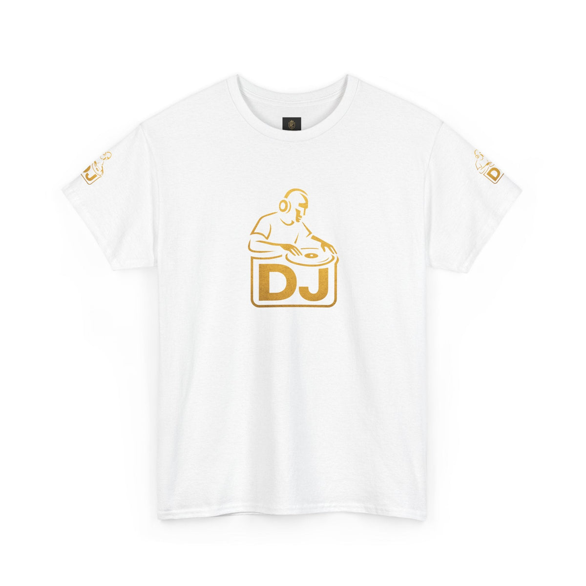 DJ Graphic Tee — Gold Turntable DJ Shirt for Music Lovers Printify