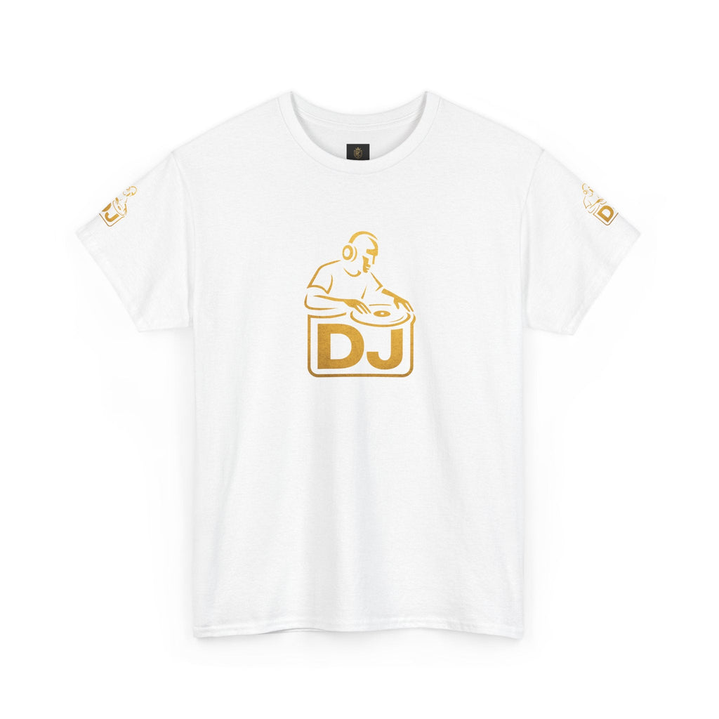 DJ Graphic Tee — Gold Turntable DJ Shirt for Music Lovers Printify