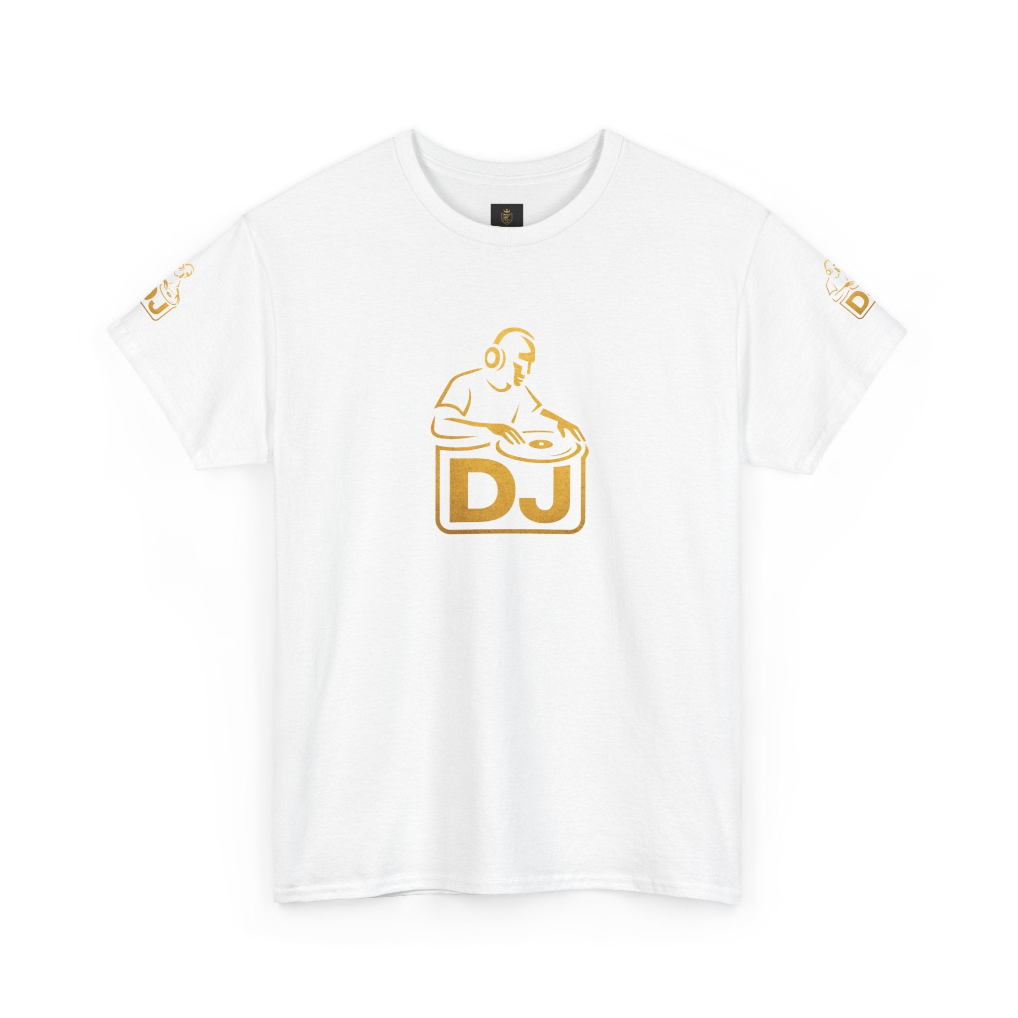DJ Graphic Tee — Gold Turntable DJ Shirt for Music Lovers Printify